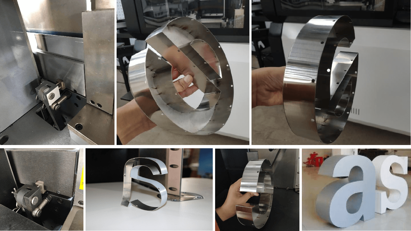  Manipulator alternate feeding flat metal cnc letter bender with auto punching fuction 