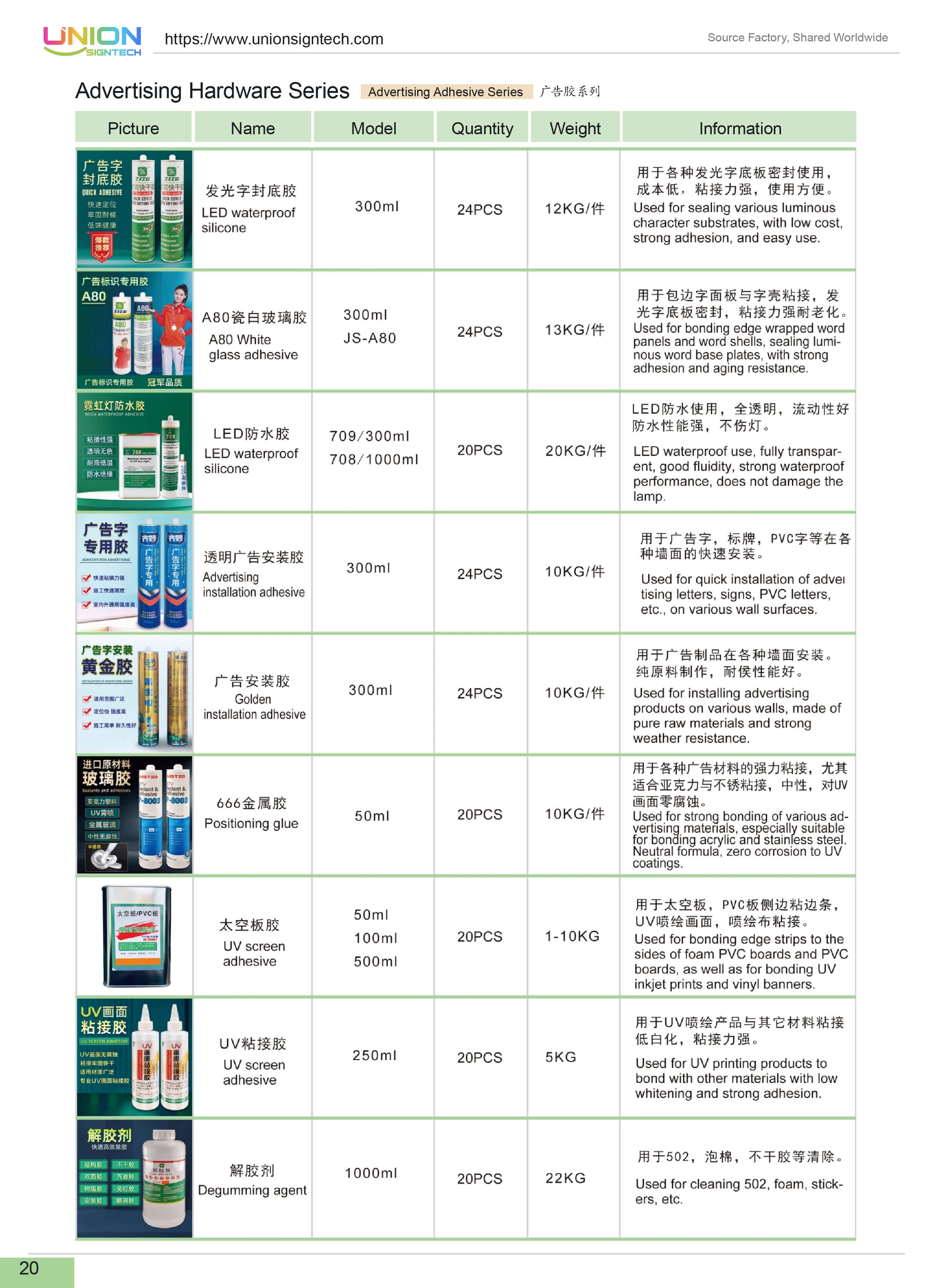 Advertising adhesive series, borderless lettering glue and matching sign‑making tools for 3D letter production