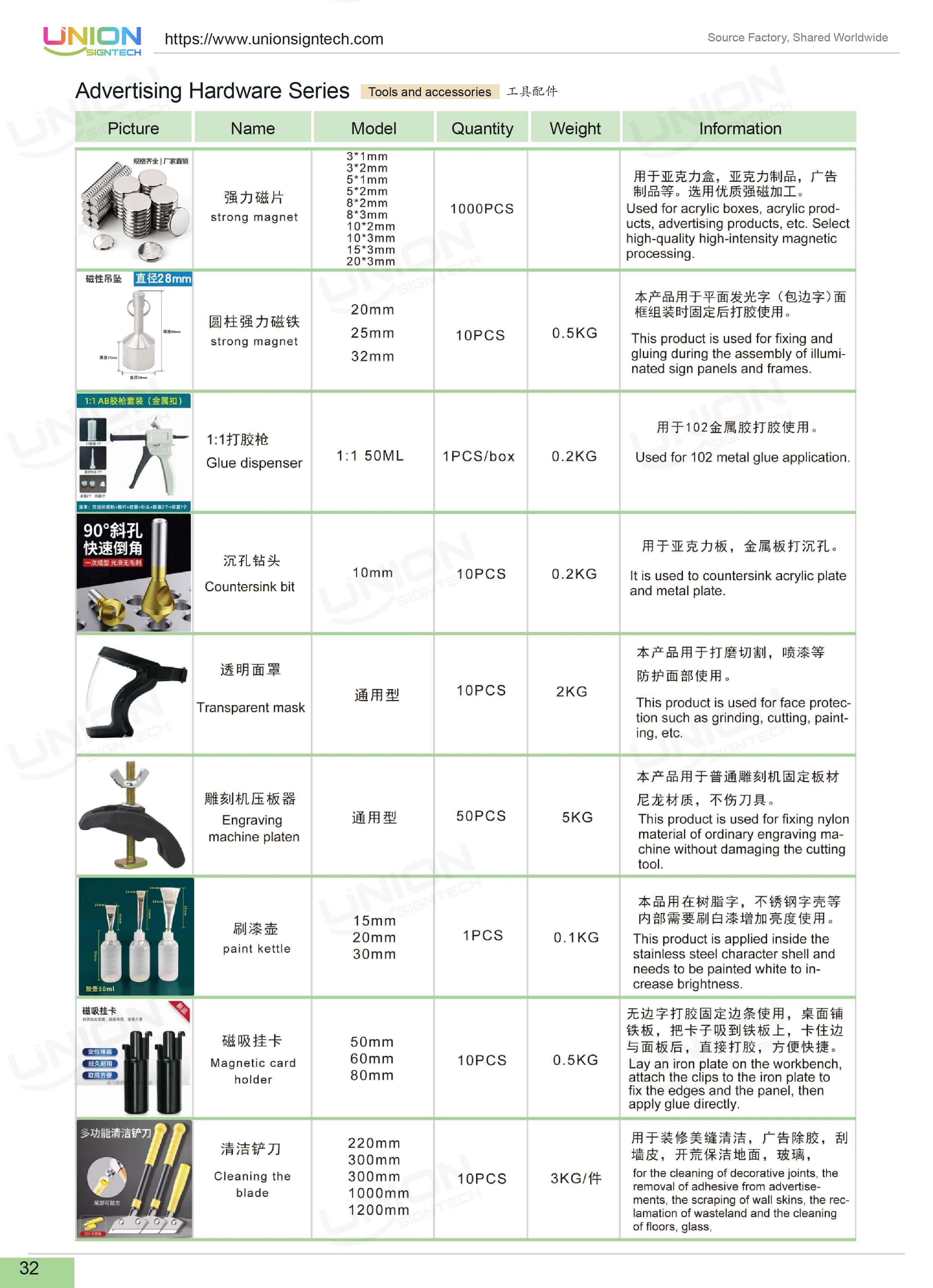 Advertising tools and accessories for signage making installation and promotional display applications