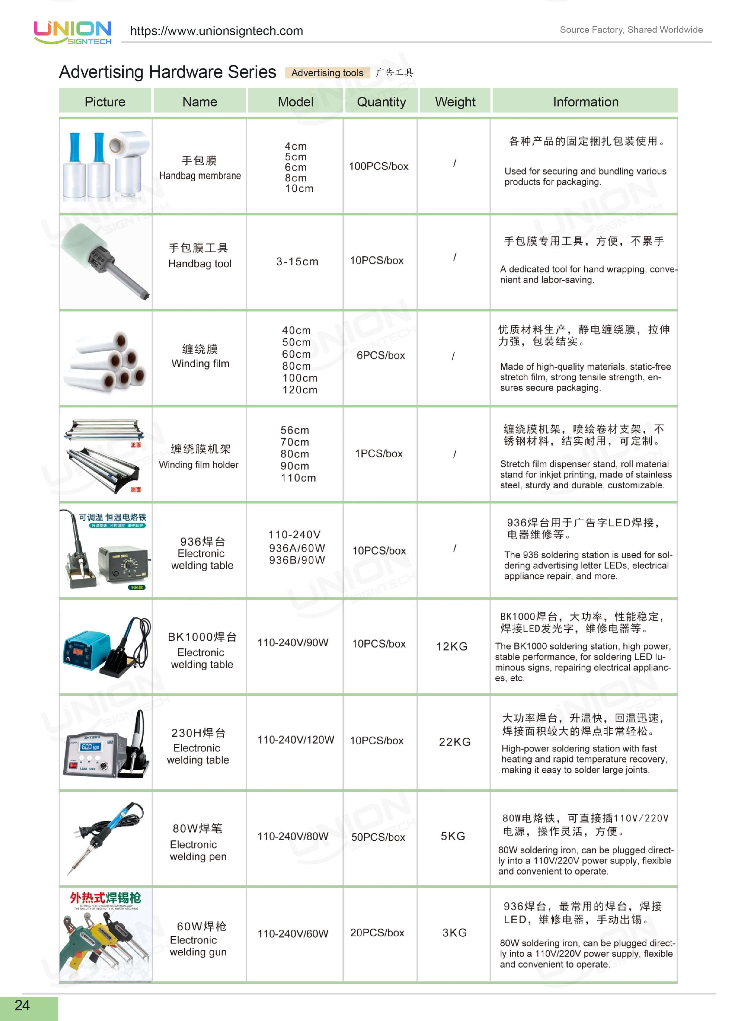 Advertising tools and accessories for signage making installation and promotional display applications