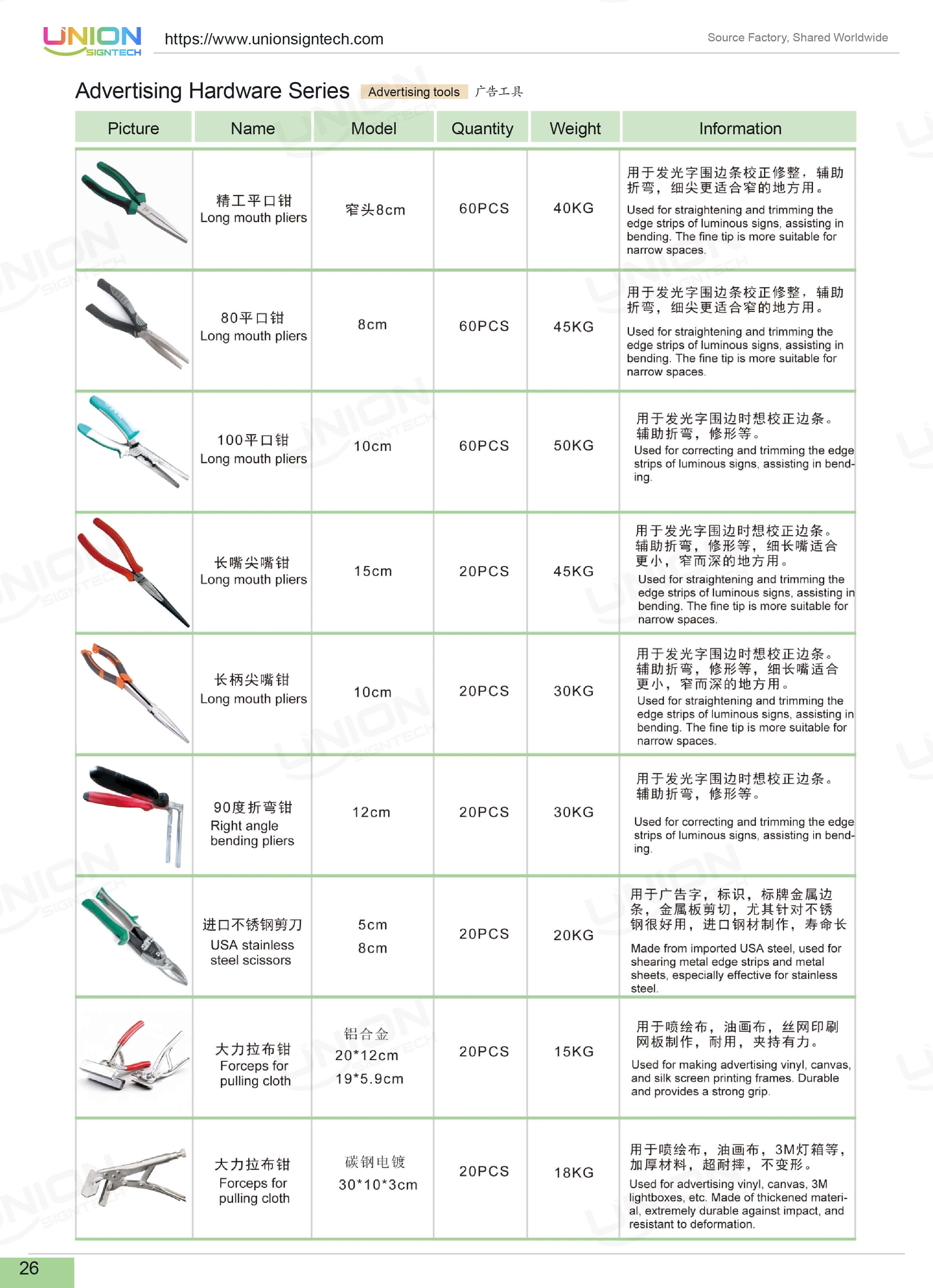 Advertising tools and accessories for signage making installation and promotional display applications